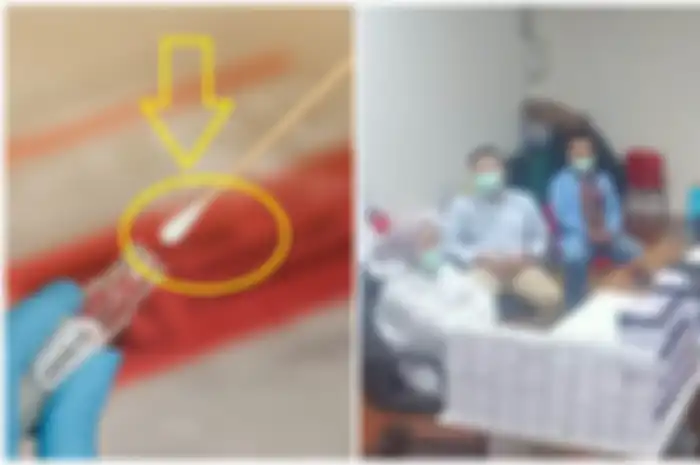Tim medis kimia farma di bandara kualanamu ini gunakan alat swab antigen bekas pakai