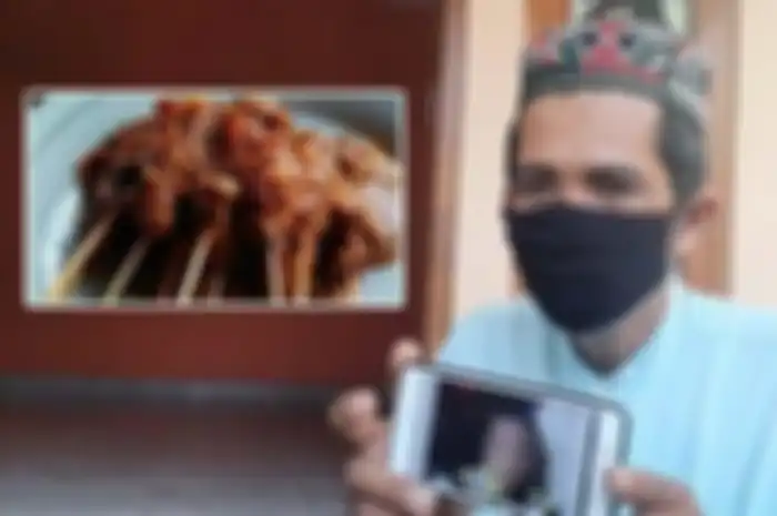 Bandiman Tukang Ojek Penerima Orderan Makanan yang menyebabkan anaknya meninggal dunia di rumahnya Sewon, Bantul Jumat (30/4/2021)