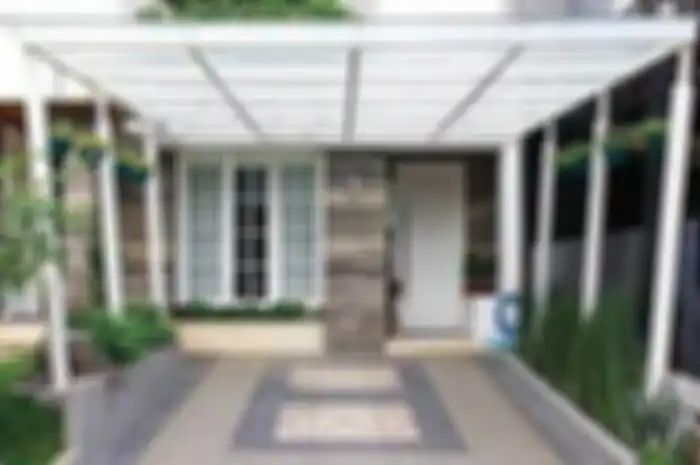 Ilustrasi mengolah entrance di rumah tropis modern minimalis. 