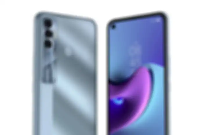 Tampilan TECNO Spark 7 Pro dari sisi depan dan belakang