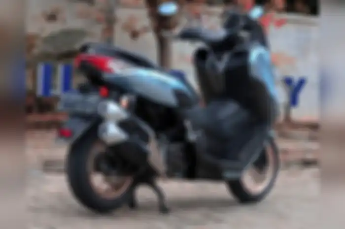 Modifikasi All New NMAX dijejalkan knalpot ori Honda CBR250RR. 