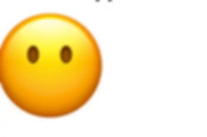 Emoji wajah tanpa mulut.