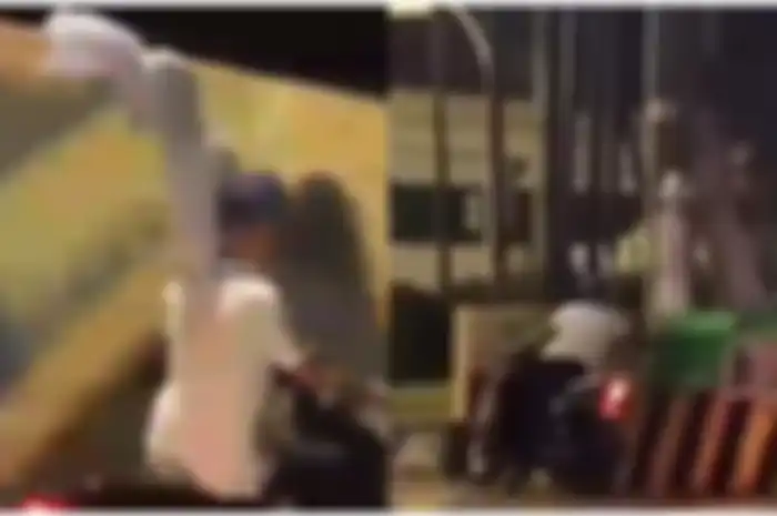 Bikin geger maling pocong naik motor di depan pos polisi.