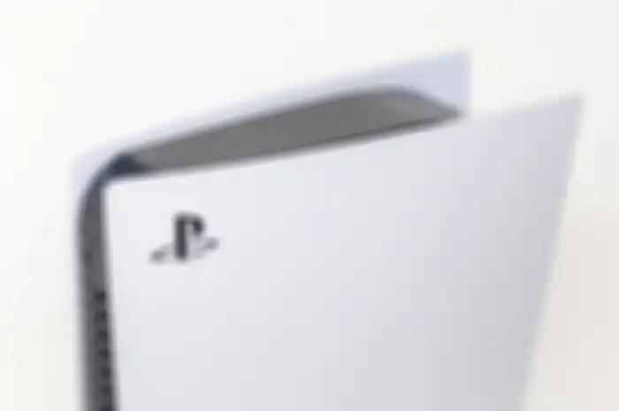 Ilustrasi gambar close up konsol game PS5