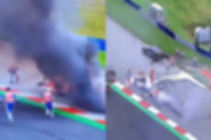 Motor KTM RC16 Dani Pedrosa terbakar di MotoGP Styria 2021
