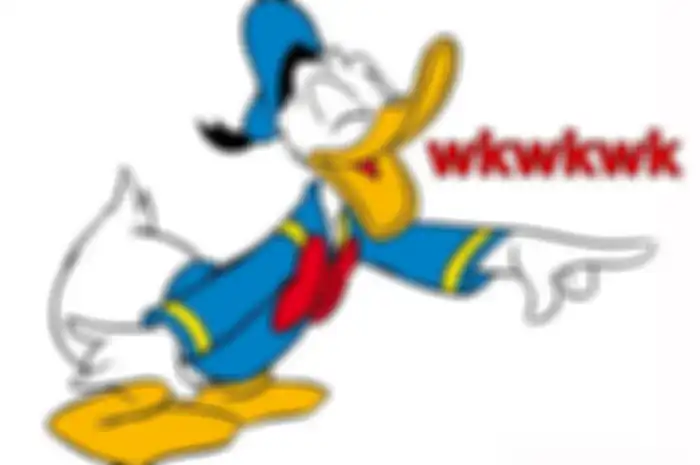 donald duck kalo ketawa bilangnya wkwkwkwk