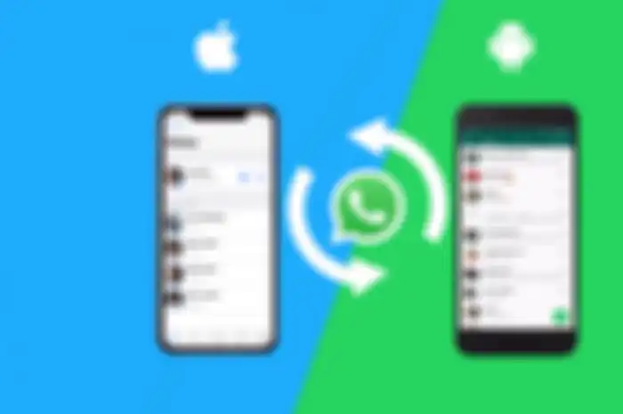 Ilustrasi memindahkan chat Whatsapp dari Android ke iPhone