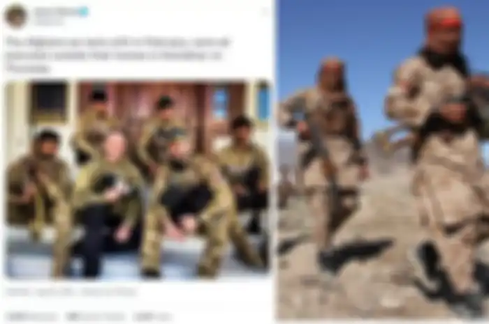 James Glancy bersama teman-temannya - ilustrasi pasukan Taliban