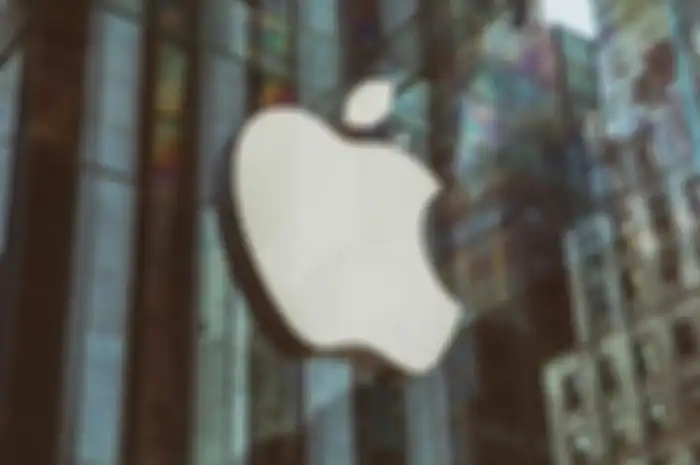 Ilustrasi logo Apple di Apple Store 5th Avenue New York
