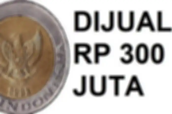 Ilustrasi uang logam atau koin Rp 1000 dijual Rp 300 juta