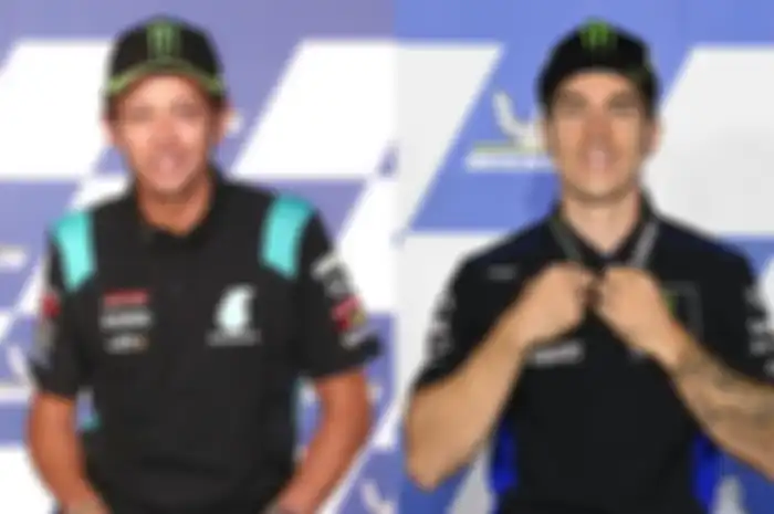 Pembalap MotoGP Valentino Rossi (kiri) disebut-sebut balik ke tim Yamaha pabrikan di MotoGP 2021 setelah Maverick Vinales (kanan) dipecat Yamaha