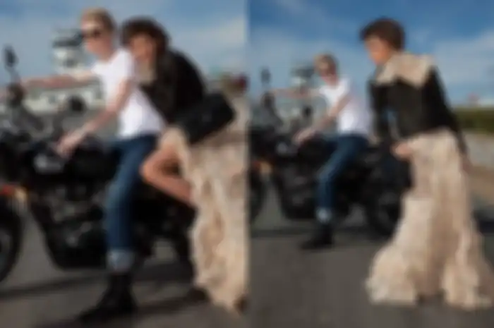 Zendaya berpose bareng Triumph Scrambler
