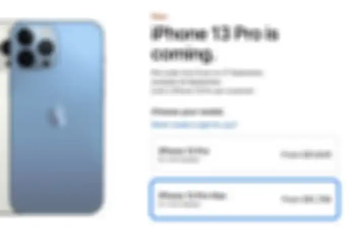 Harga iPhone 13 Pro dan Pro Max untuk wilayah Singapura.