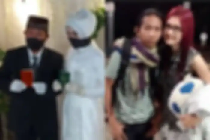 cak malik dan istrinya (berhijab). cak malik dan nella (rmbut merah)