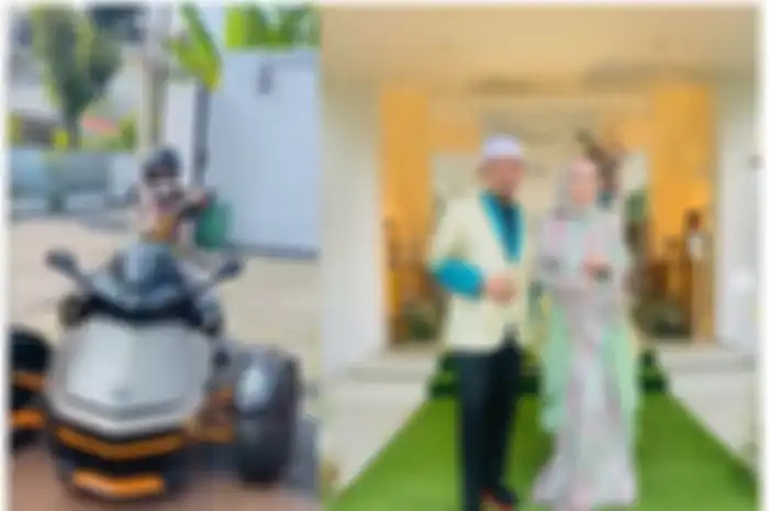 Bikin ngiler, Ustad Solmed memberikan kado spesial untuk istrinya, yaitu motor roda tiga seharga Rp 700 jutaan.