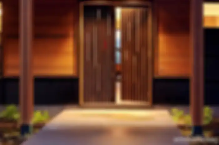 Ilustrasi pintu utama pad rumah,