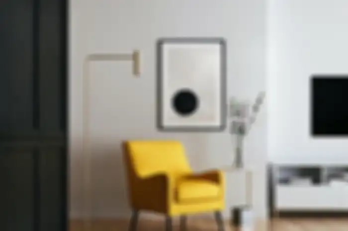 Ilustrasi furnitur aksen sebagai titik fokus ruangan