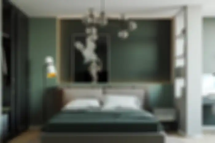 Penggunaan warna hijau pada kamar tidur
