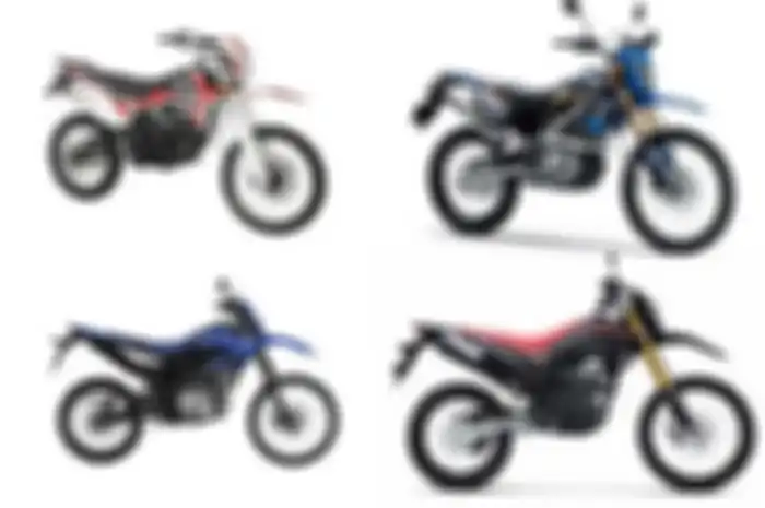Ilustrasi motor trail baru 150 cc, salah satunya Kawasaki KLX 150.