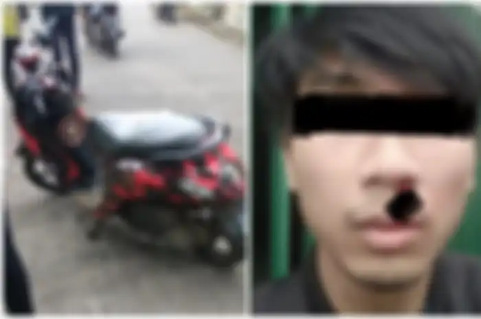 Viral warga dikeroyok oknum ormas di Kota Bandung, Jawa Barat, Yamaha Fino berwarna loreng milik pelaku jadi bukti.
