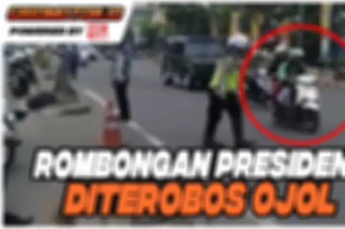 Driver ojek online alias ojol nekat terobos pengawalan rombongan presiden sambil bawa penumpang.