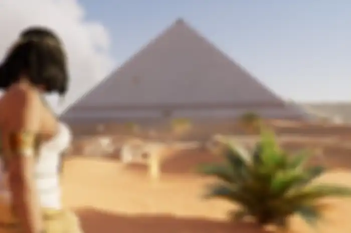 Ilustrasi Cleopatra dan Piramida Mesir Kuno.