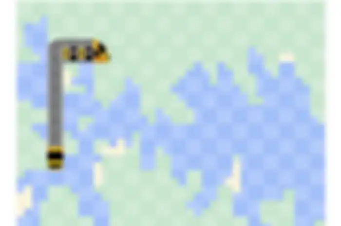 Tampilan game Snake di Google Maps