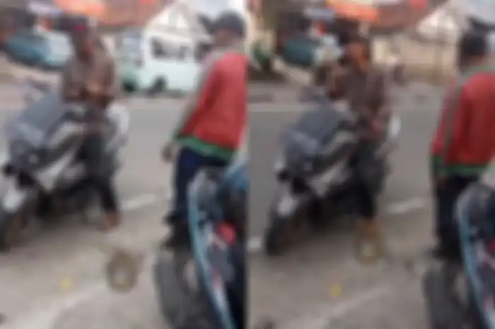 Beredar video debt collector  setop pemotor dan ingin tarik paksa motor, saat dilihatin BPKB malah langsung kabur.