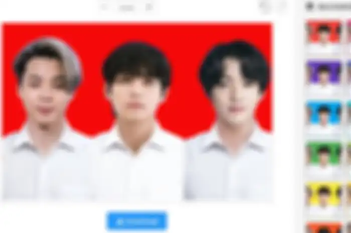 Ilustrasi cara edit foto background merah.