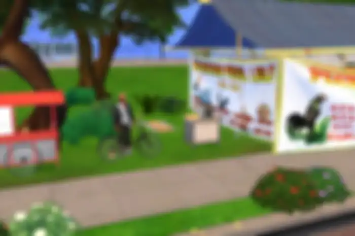 Warung pecel lele di game The Sims 4