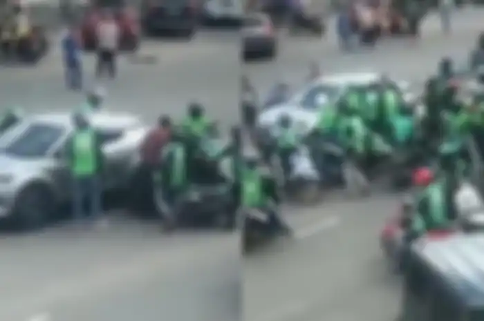 Tangkapan layar driver ojol kepung polisi bawa pistol, begini kelanjutannya.
