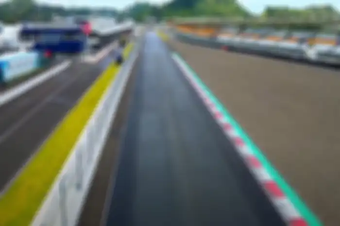 Salah satu area pengaspalan ulang Sirkuit MotoGP Mandalika, kini sudah selesai.