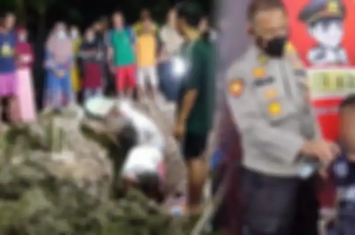 Makam korban pemerkosaan dibongkar untuk dilakukan autopsi (Kiri) dan pelaku WD yang tega memperkosa anak kandungnya saat dimintai keterangan polisi (kanan)
