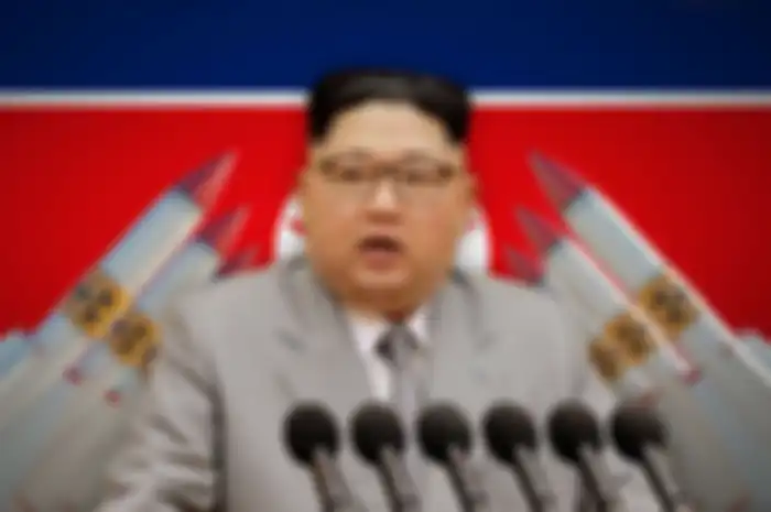 Ilustrasi Kim Jong Un dan senjata nuklir Korea Utara