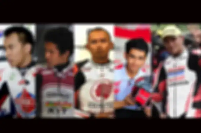 5 Pembalap Indonesia yang mengaspal di Circuit of The Americas (COTA) ki-ka: Doni Tata Pradita dan Rafid Topan (2013); Dimas Ekky Pratama (2019) dan Andi Farid Izdihar (2021) serta Mario Suryo Aji (2022)
