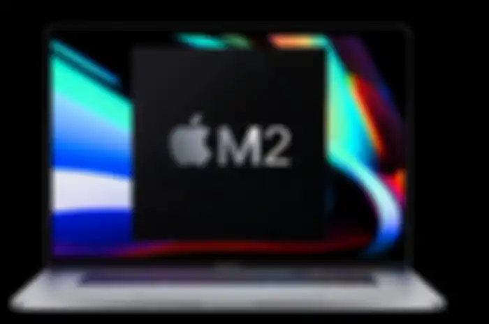 Ilustrasi chipset M2 di perangkat MacBook