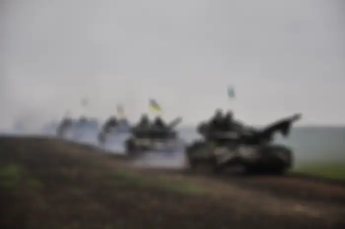 Konvoi kendaraan perang Ukraina
