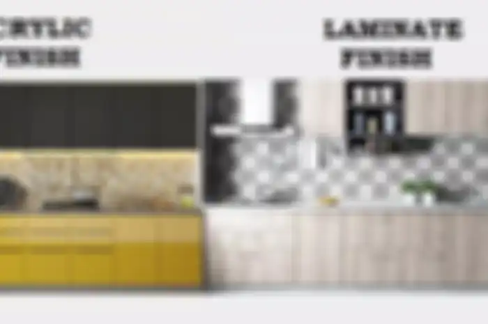 Ilustrasi acrylic finish vs laminate finish