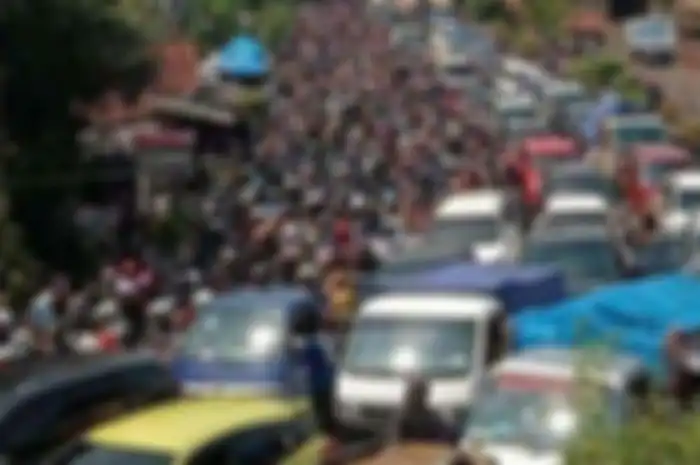 Kemacetan di Kalipucang menuju Pantai Pangandaran, Rabu (4/5/2022)