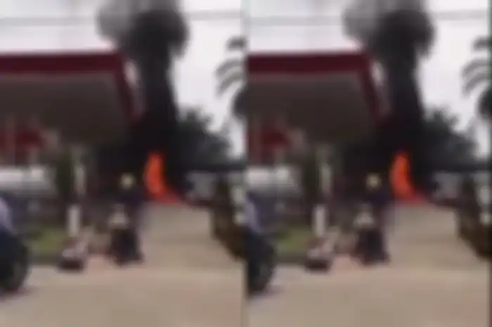 Suasana panik, motor terbakar di SPBU Bandung Barat, api sambar motor lainnya gara-gara ini.