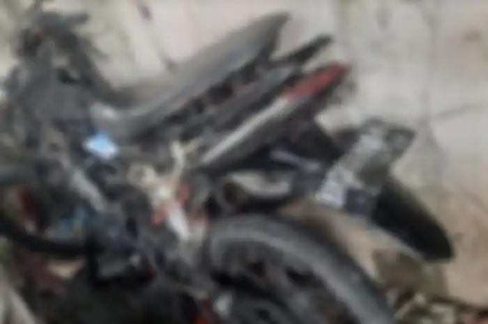 Kondisi Motor Pengendara Tanpa Identitas Setelah Alami Kecelakaan
