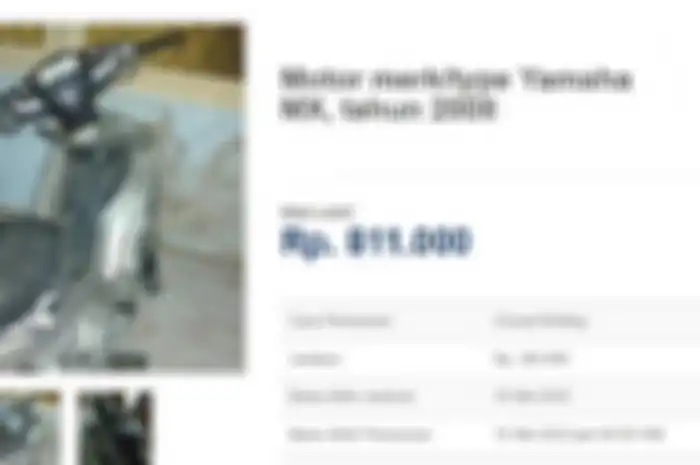 Motor Yamaha Jupiter MX tahun 2008 dilelang murah meriah di bawah Rp 1 jutaan.