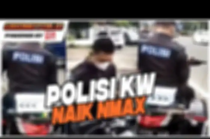 Seorang pria menggunakan Yamaha NMAX modifikasi bergaya Patwal menggunakan atribut Polisi ternyata gadungan.  