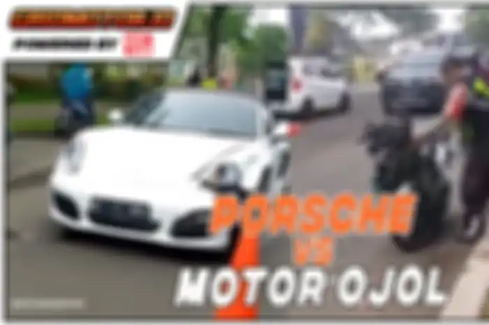 Diduga kaki driver ojek online (ojol) putus setelah motonya ditabrak mobil mewah Porsche.