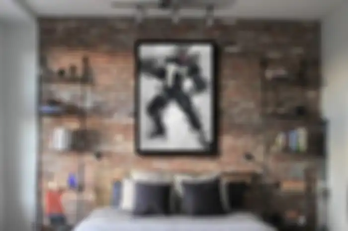 Ilustrasi kamar tidur remaja bergaya industrial
