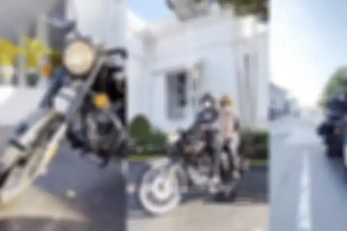 Kolase foto mudik motoran ala Ridwan Kamil bersama keluarganya