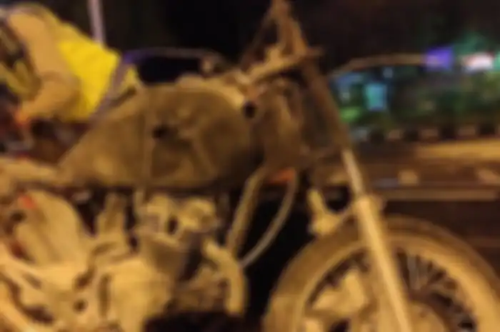 Kondisi Motor Honda Mega Pro yang Terbakar Akibat Terjatuh