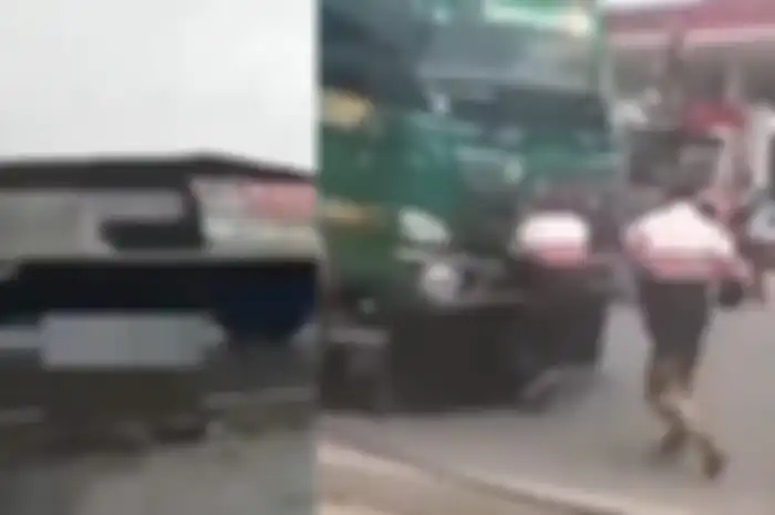 Dua aksi remaja stop truk, endingnya tewas terlindas