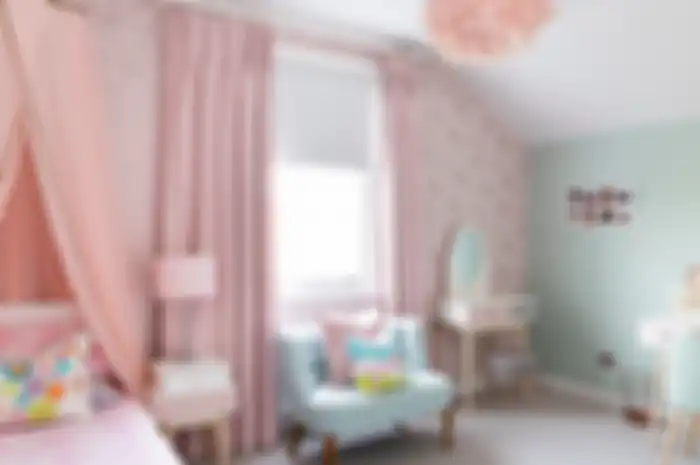Ilustrasi kamar tidur anak perempuan bernuansa pink