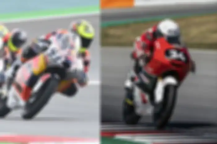 Pembalap Indonesia Fadillah Arbi Aditama berlaga di Red Bull Rookies Cup (kiri) dan FIM Junior GP (kanan) di musim 2022